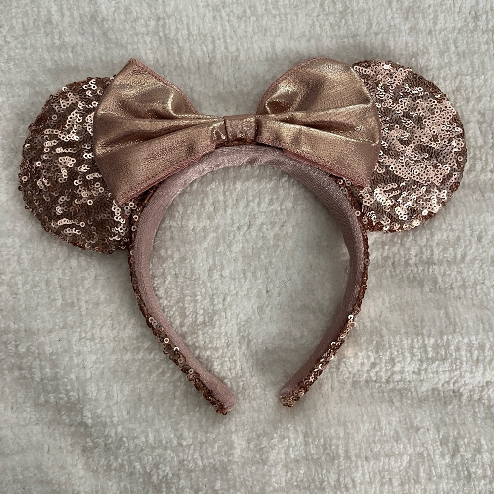 Rose Gold sequin Mickey ears